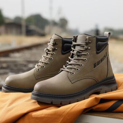 High-Top Waterproof Safety Boots for Men - Puncture & Impact Resistant
