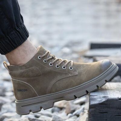 High-Top Soft Sole Safety Boots for Construction