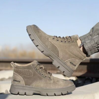 High-Top Soft Sole Safety Boots for Construction
