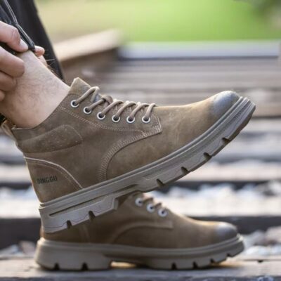 High-Top Soft Sole Safety Boots for Construction