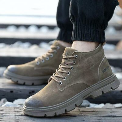 High-Top Soft Sole Safety Boots for Construction