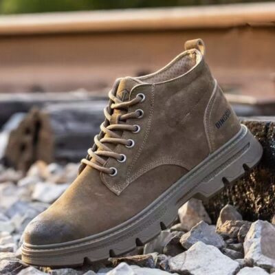 High-Top Soft Sole Safety Boots for Construction