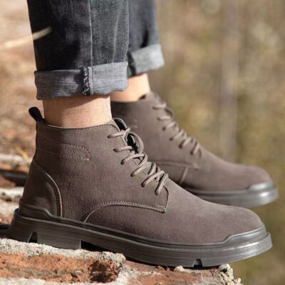Heat resistant high-top safety work boots for winter