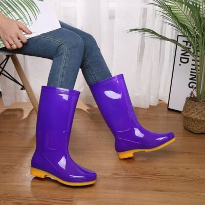 High-Top Waterproof Rain Boots for Women