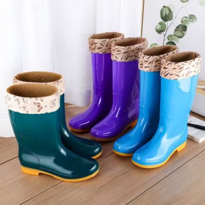 High-Top Waterproof Rain Boots for Women