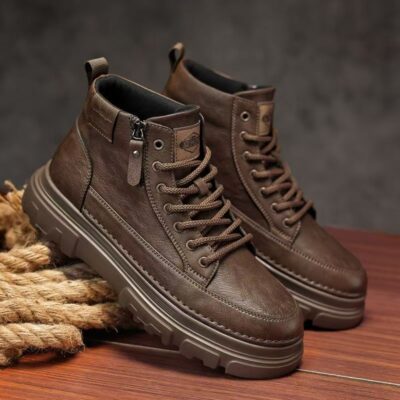 Mid-Calf Leather Boots for Men - Autumn New Arrival
