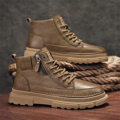 Mid-Calf Leather Boots for Men - Autumn New Arrival