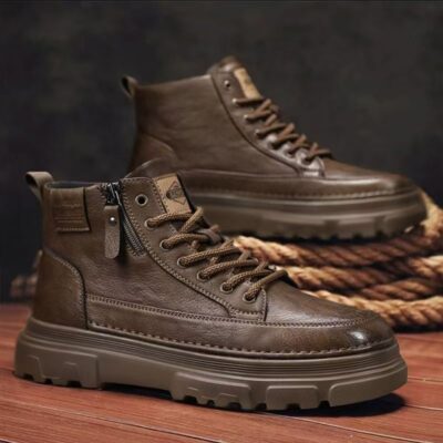 Mid-Calf Leather Boots for Men - Autumn New Arrival