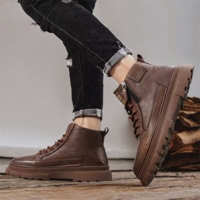Mid-Calf Leather Boots for Men - Autumn New Arrival