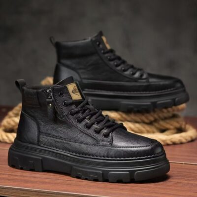 Mid-Calf Leather Boots for Men - Autumn New Arrival