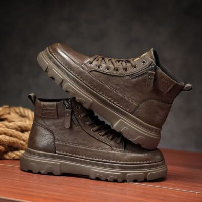 Mid-Calf Leather Boots for Men - Autumn New Arrival