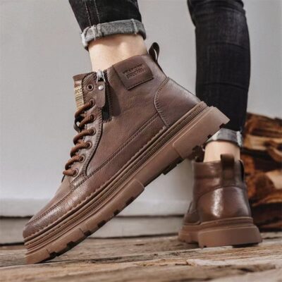 Mid-Calf Leather Boots for Men - Autumn New Arrival