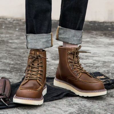 Vintage Style Leather Martin Boots for Men