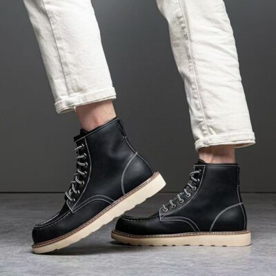 Vintage Style Leather Martin Boots for Men