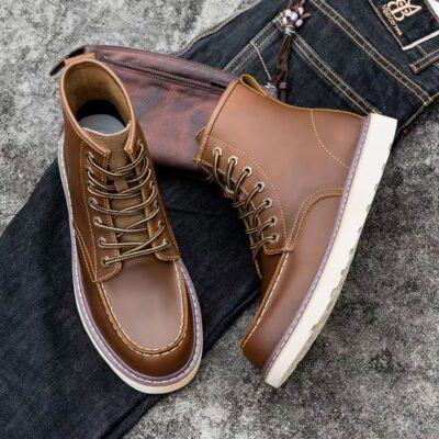 Vintage Style Leather Martin Boots for Men