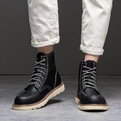 Vintage Style Leather Martin Boots for Men