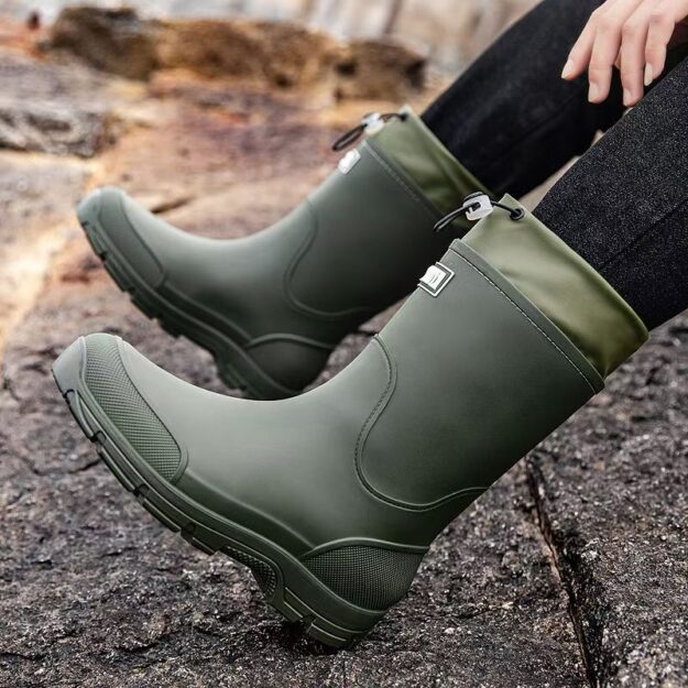 New Waterproof Slip-Resistant Drawstring Rain Boots for Men & Women