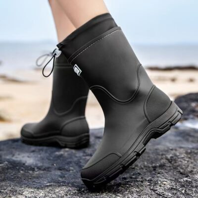New Waterproof Slip-Resistant Drawstring Rain Boots for Men & Women
