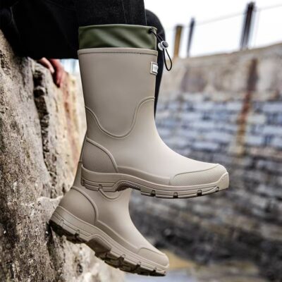 New Waterproof Slip-Resistant Drawstring Rain Boots for Men & Women