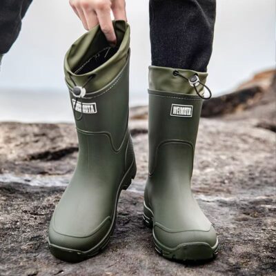 New Waterproof Slip-Resistant Drawstring Rain Boots for Men & Women