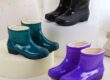 Short-Cut Cotton Lined Waterproof Rain Boots for Women