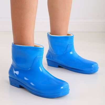 Short-Cut Cotton Lined Waterproof Rain Boots for Women