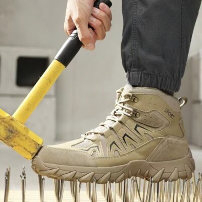 High-Top Safety Boots for Men - Puncture-Resistant