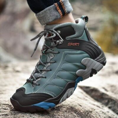 Winter High-Top Genuine Leather Hiking Boots for Men