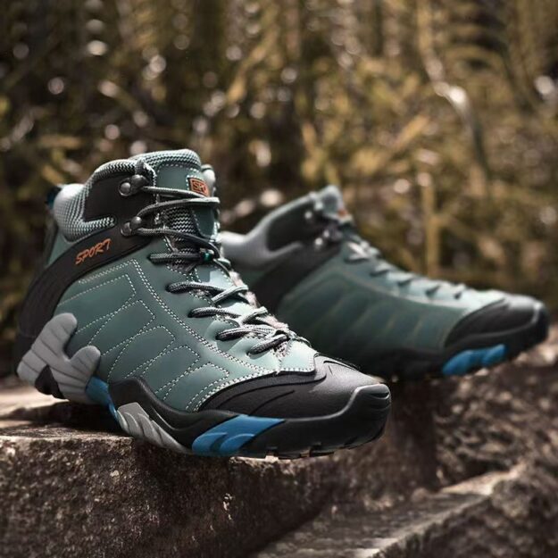 Winter High-Top Genuine Leather Hiking Boots for Men