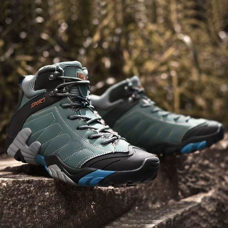 Winter High-Top Genuine Leather Hiking Boots for Men