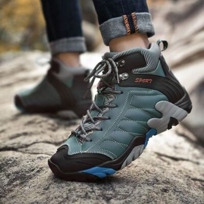 Winter High-Top Genuine Leather Hiking Boots for Men