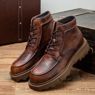 British style versatile soft sole men leather boots