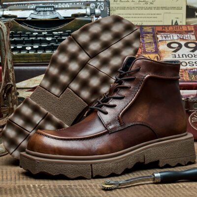 British style versatile soft sole men leather boots