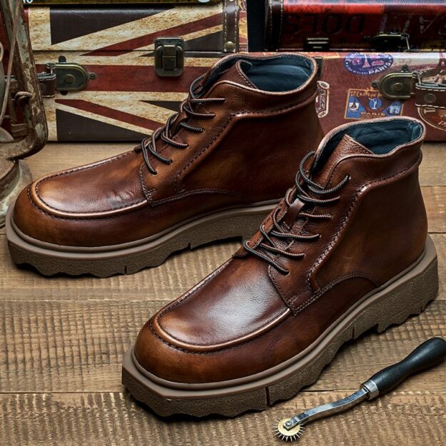 British style versatile soft sole men leather boots