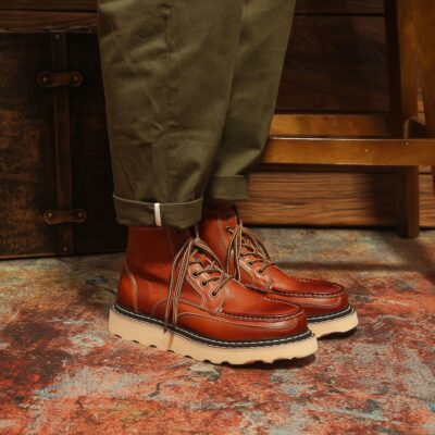 British style high-top vintage casual cow leather men boots