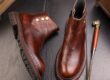 Vintage British style casual Chelsea men leather boots