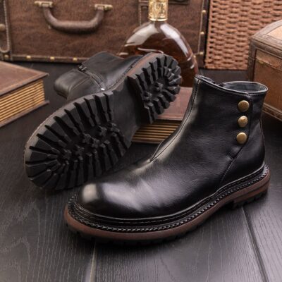 Vintage British style casual Chelsea men leather boots