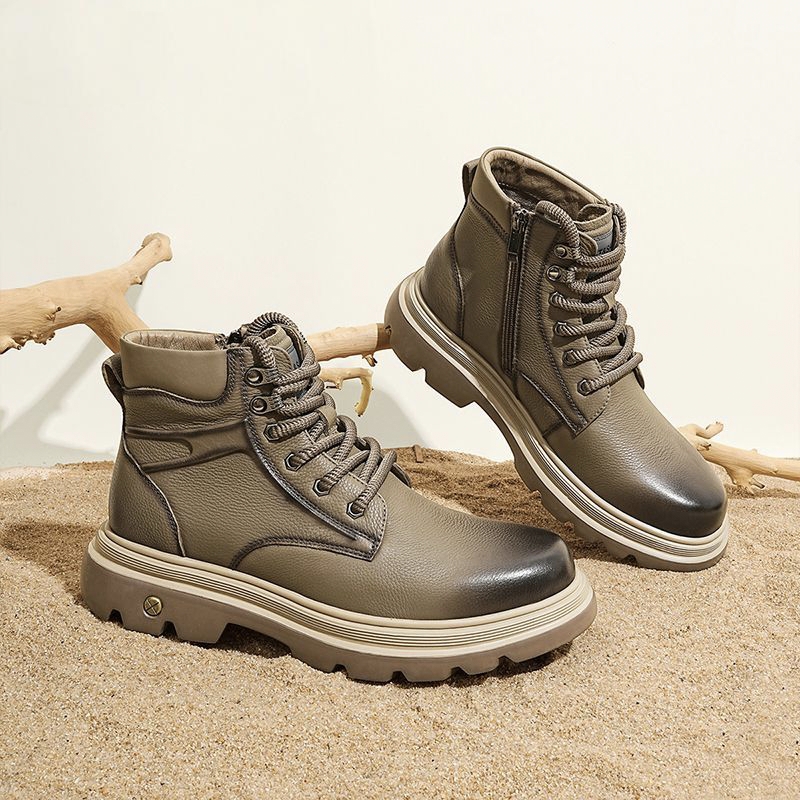 Fashion casual height-increasing cow leather men boots