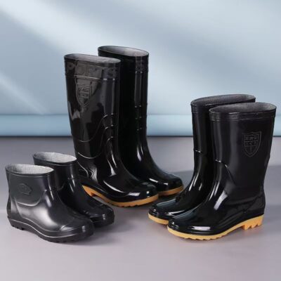 Men waterproof anti-slip work rain boots high mid low calf