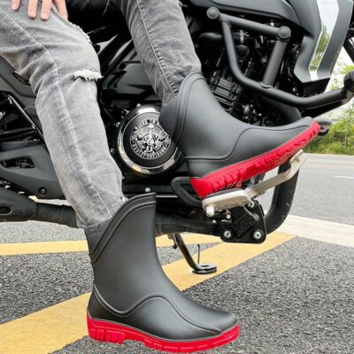 Outdoor men mid-calf waterproof anti-slip rain boots
