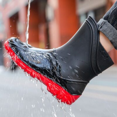 Outdoor men mid-calf waterproof anti-slip rain boots