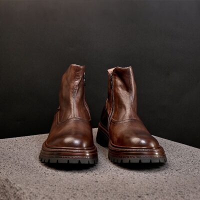 Autumn winter thick sole casual outdoor men leather boots