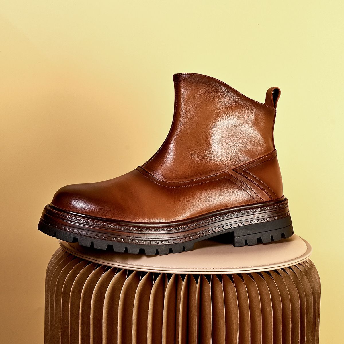 Autumn winter thick sole casual outdoor men leather boots