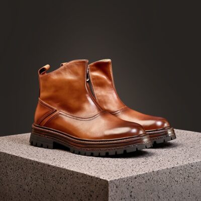 Autumn winter thick sole casual outdoor men leather boots