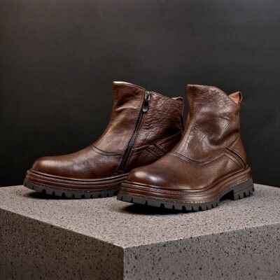 Autumn winter thick sole casual outdoor men leather boots