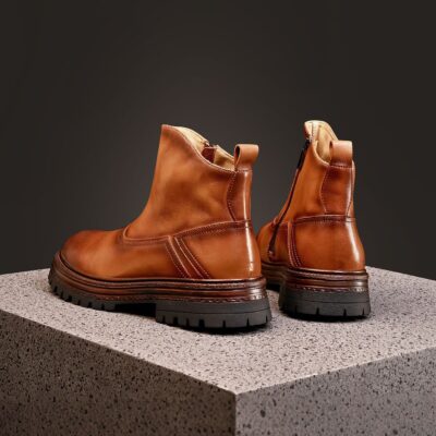 Autumn winter thick sole casual outdoor men leather boots