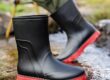 Men mid-calf waterproof anti-slip cotton-lined work rain boots