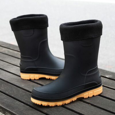 Men mid-calf waterproof anti-slip fishing rain boots