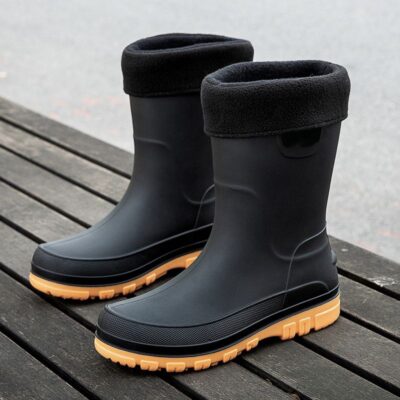 Men mid-calf waterproof anti-slip fishing rain boots