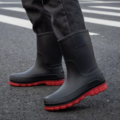 Men mid-calf waterproof anti-slip fishing rain boots